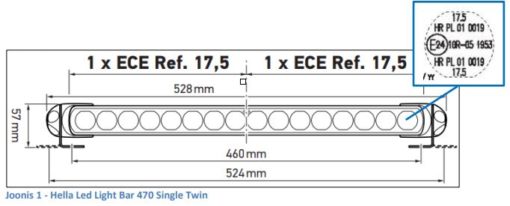 Papildlukturi Ref. 2 x 17,5 Hella LED 470 Single T 12-24V