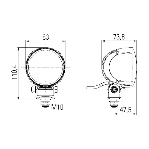 Lukturi darba Hella, lm 2500 12/24V