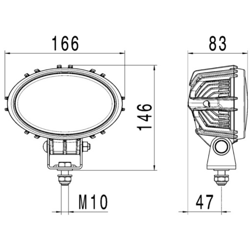 Lukturi darba Hella Oval 100 LED Comp