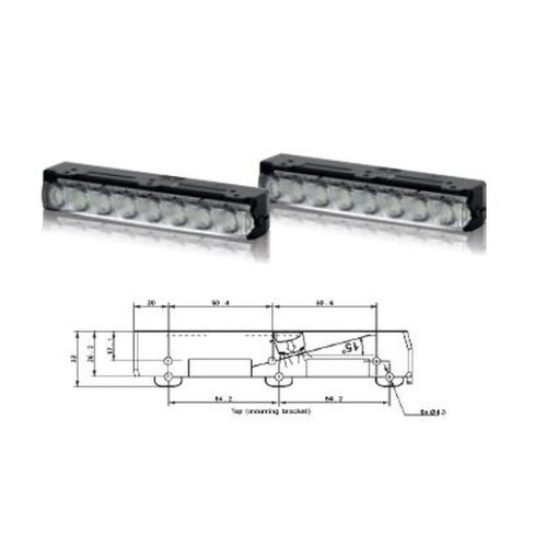 Lukturi dienas gaitas LEDayLine 15 8xLED 12V