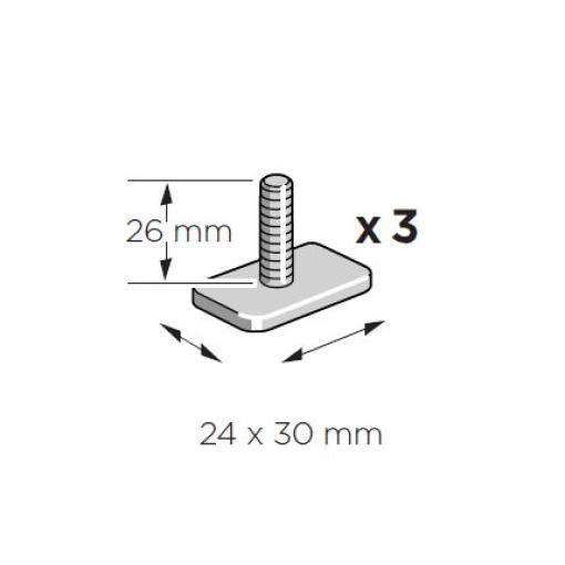 Piederumi, jumta bāgāžn. Thule T-veida skrūves 3 gab.