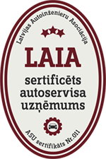LAIA sertificēta autoservisa uzņēmuma apliecinājums