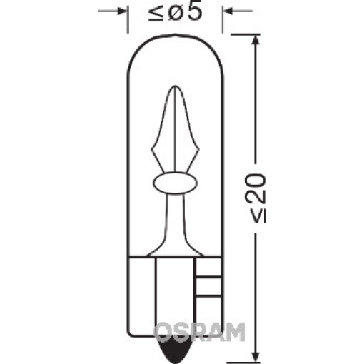 Kvēlspuldze W2,3W 12V OSRAM Original  Auxiliary  2,3W  W2X4.6d   1.gab - Image 2