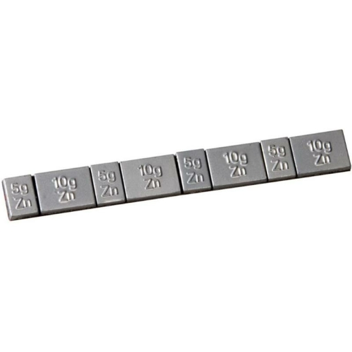 EFFEKT līmējamie atsvariņi 4x5g/10g, sloksne 60g, cinka, sudraba 100 gab (CN)