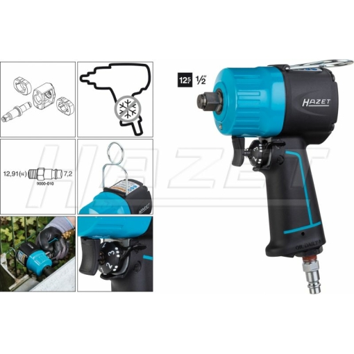 HAZET Triecienatslēgas 1/2" Mini 1400Nm, 102 dBA