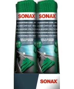 SONAX Autoķīmija Mikrošķiedras audums logu un spoguļu virsmām 2 gab